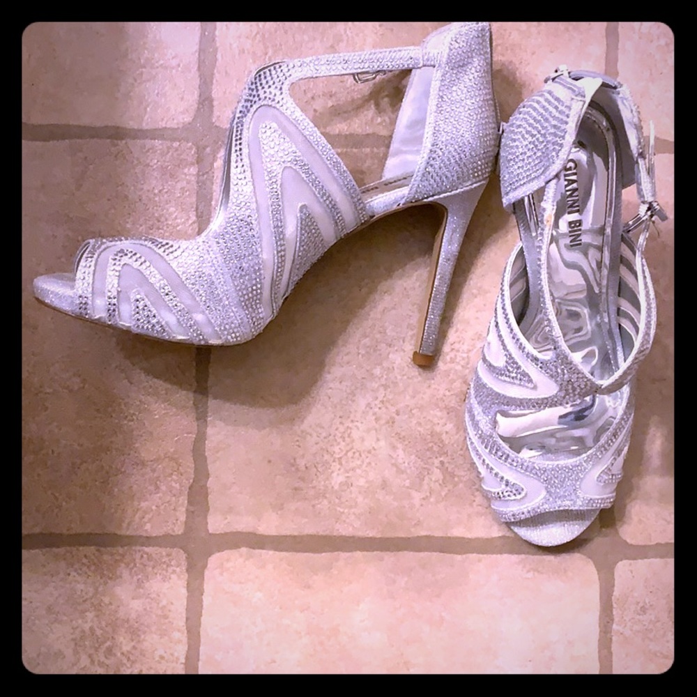 Silver high heels
